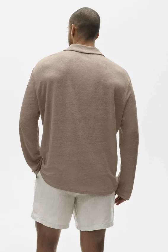 Maglione a maniche lunghe in jersey di lino Coastal - Gravel