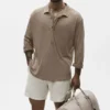 Maglione a maniche lunghe in jersey di lino Coastal - Gravel