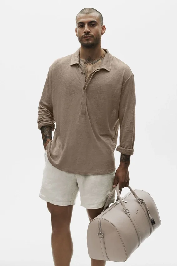 Maglione a maniche lunghe in jersey di lino Coastal - Gravel