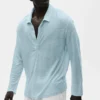 Maglione a maniche lunghe in jersey di lino Coastal - Seaside Blue