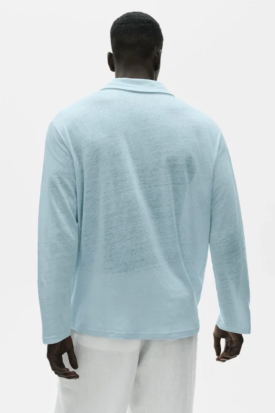Maglione a maniche lunghe in jersey di lino Coastal - Seaside Blue