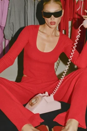 Maglione a maniche lunghe Unwind - Rosso brillante