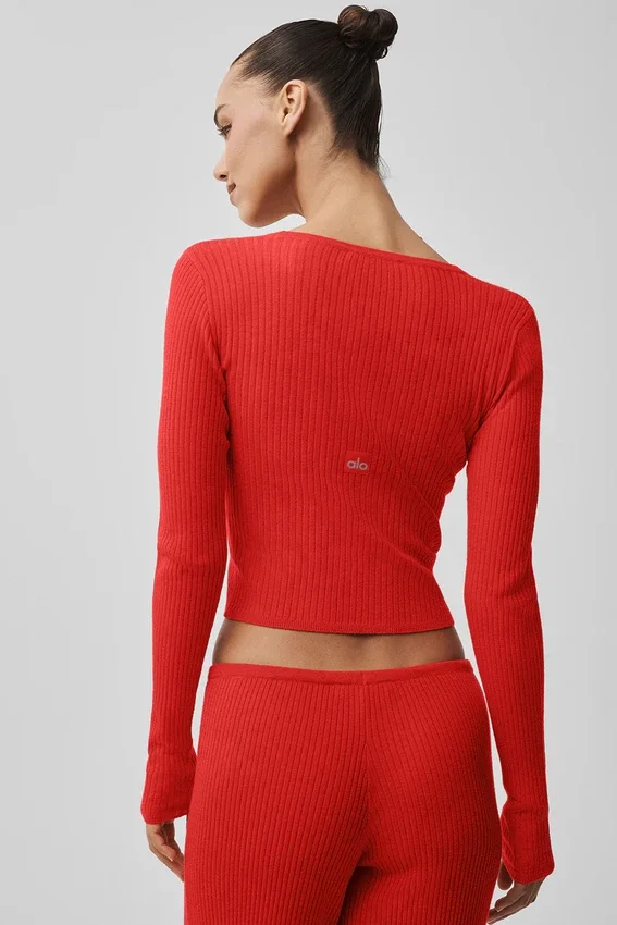 Maglione a maniche lunghe Unwind - Rosso brillante
