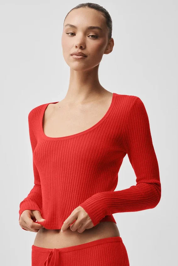 Maglione a maniche lunghe Unwind - Rosso brillante
