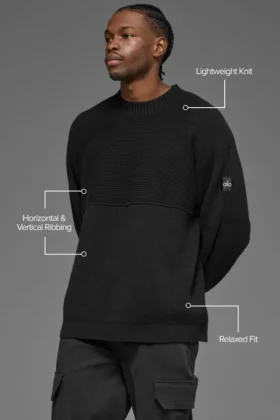 Maglione a righe Domain Shift – Nero