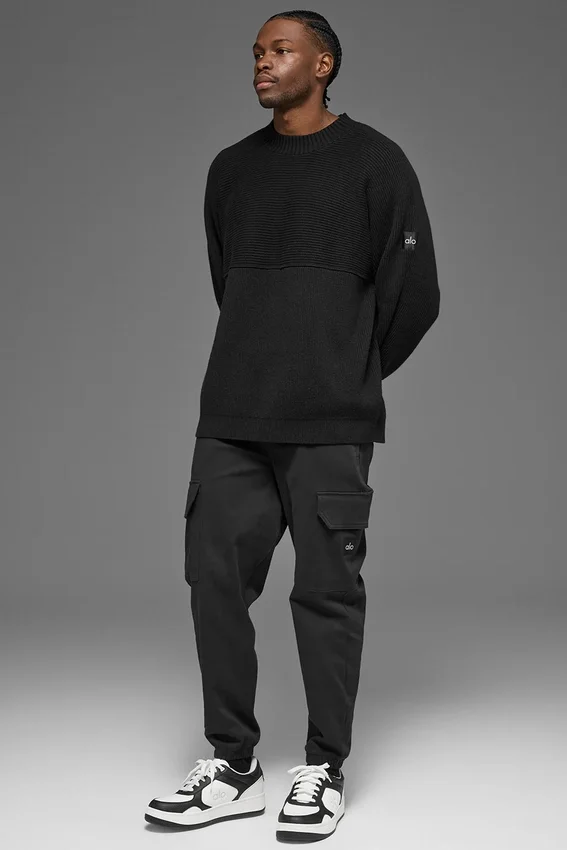 Maglione a righe Domain Shift - Nero