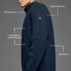 Maglione a zip da 1/4 in maglia a coste Domain Shift - Blu navy