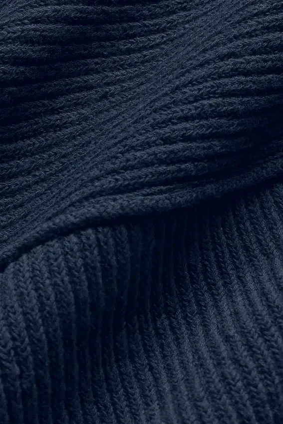 Maglione a zip da 1/4 in maglia a coste Domain Shift - Blu navy