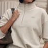 Maglione Accolade con zip a 1/4 - Avena melange