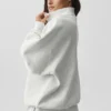 Maglione Accolade con zip a 1/4 - Bianco melange