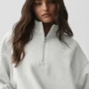 Maglione Accolade con zip a 1/4 - Bianco melange