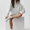 Maglione Accolade con zip a 1/4 - Bianco melange