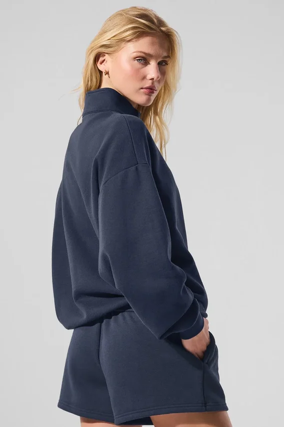 Maglione Accolade con zip a 1/4 - Blu navy