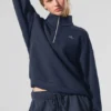 Maglione Accolade con zip a 1/4 - Blu navy
