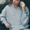 Maglione Accolade con zip a 1/4 - Grigio melange sportivo