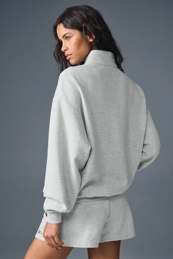 Maglione Accolade con zip a 1/4 - Grigio melange sportivo