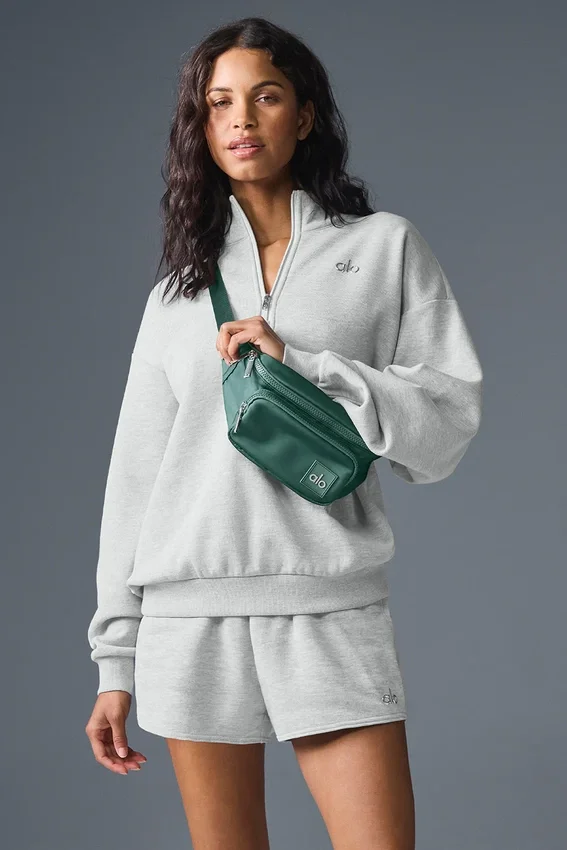 Maglione Accolade con zip a 1/4 - Grigio melange sportivo