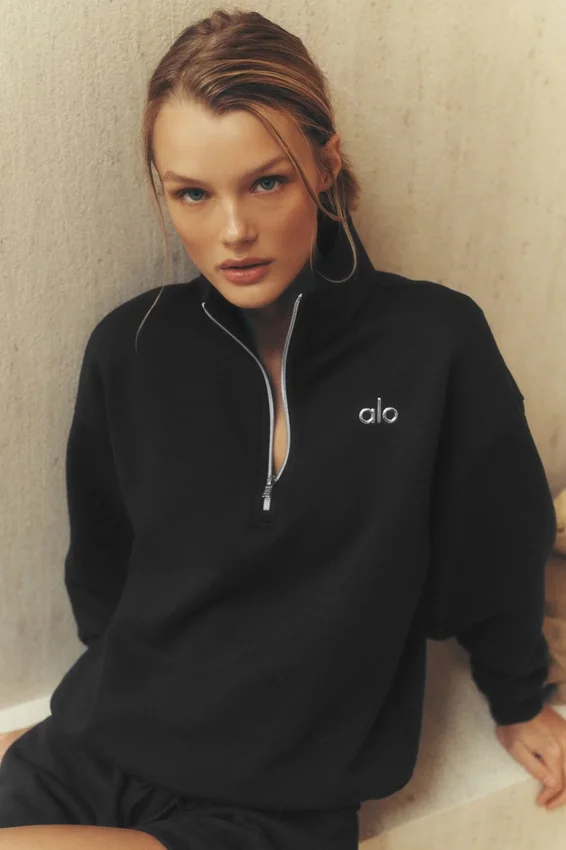 Maglione Accolade con zip a 1/4 - Nero