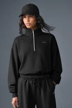 Maglione Accolade con zip a 1/4 – Nero