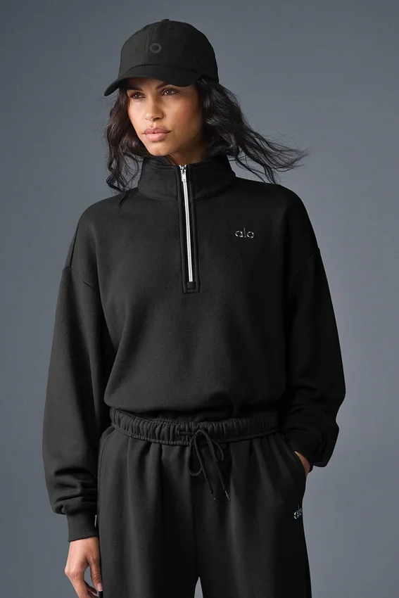 Maglione Accolade con zip a 1/4 - Nero