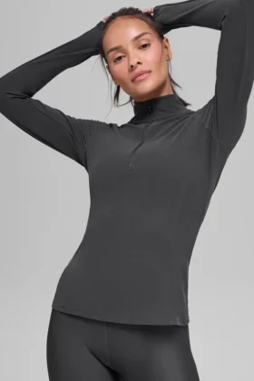Maglione Alosoft Rapid con mezza zip - Antracite