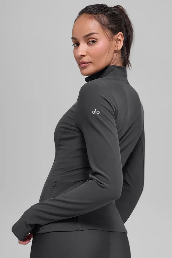 Maglione Alosoft Rapid con mezza zip - Antracite