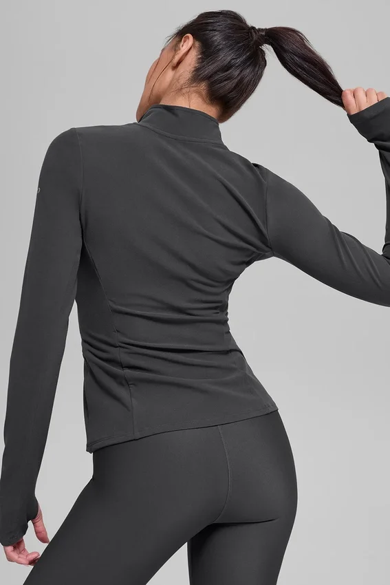 Maglione Alosoft Rapid con mezza zip - Antracite