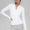 Maglione Alosoft Rapid con mezza zip - Bianco