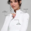 Maglione Alosoft Rapid con mezza zip - Bianco