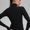 Maglione Alosoft Rapid con mezza zip - Nero
