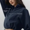 Maglione Alumni corto con zip a un quarto - Blu navy