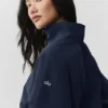 Maglione Alumni corto con zip a un quarto - Blu navy