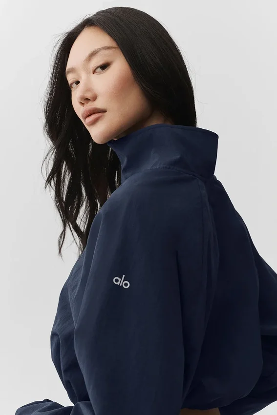 Maglione Alumni corto con zip a un quarto - Blu navy