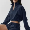 Maglione Alumni corto con zip a un quarto - Blu navy