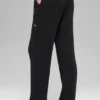 Maglione avvolgente e pantaloni a gamba larga High-Waist - Nero
