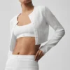 Maglione Be Mine in maglia pointelle - Bianco semitrasparente