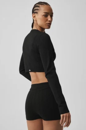 Maglione Be Mine in maglia pointelle – Nero