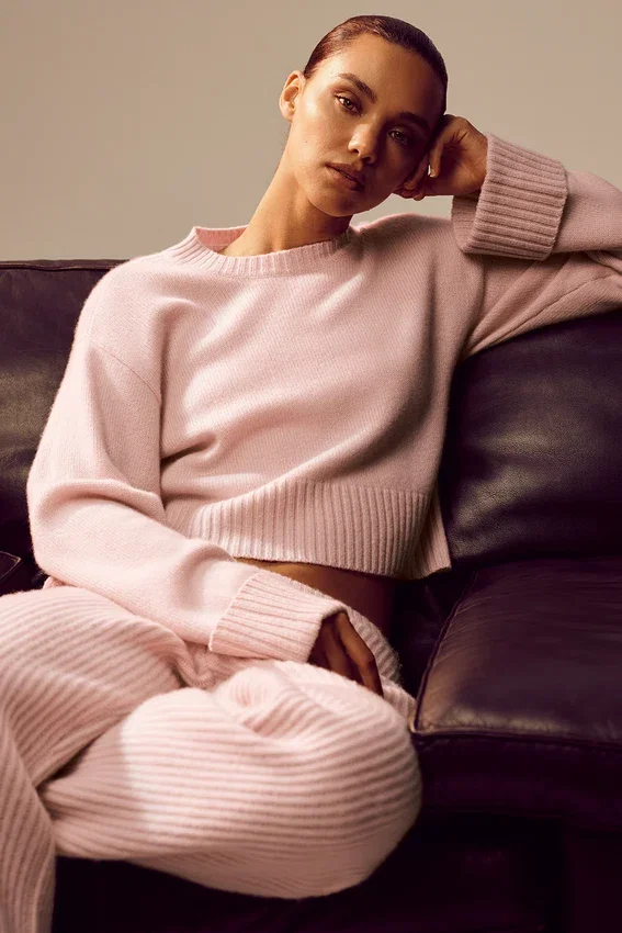 Maglione Cashmere Embrace - Rosa ghiaccio