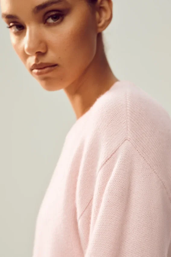 Maglione Cashmere Embrace - Rosa ghiaccio