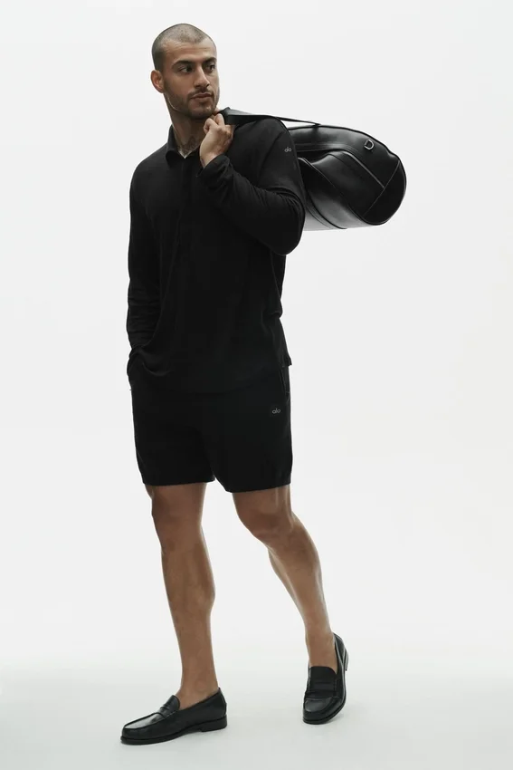 Maglione Coastal a maniche lunghe in jersey di lino - Nero