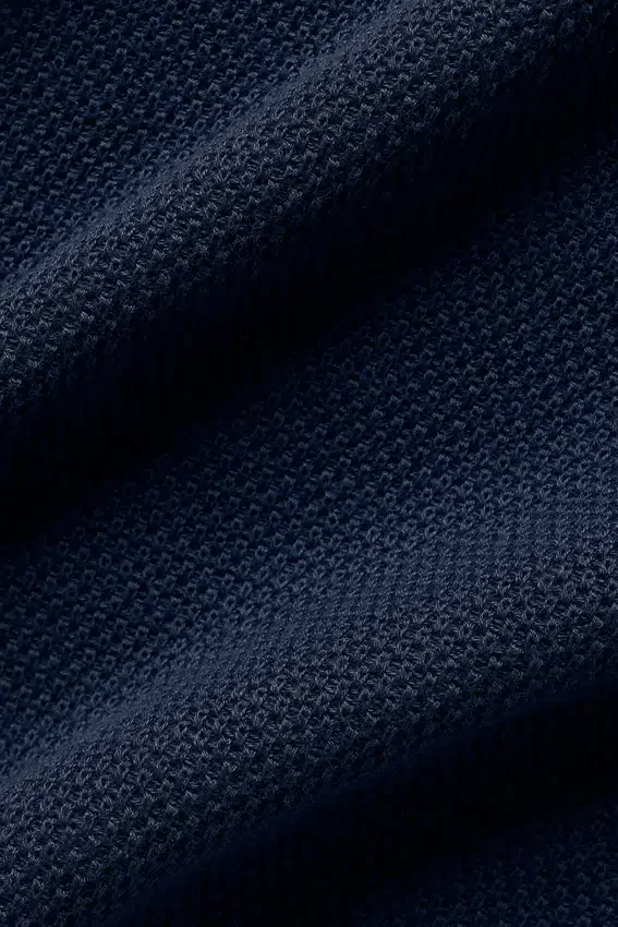 Maglione con cappuccio in maglia Sports Club - Blu navy