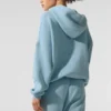Maglione con cappuccio Scholar - Blu celeste melange