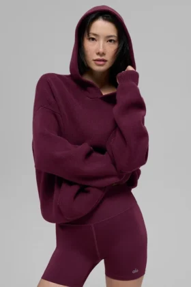 Maglione con cappuccio Scholar - Borgogna