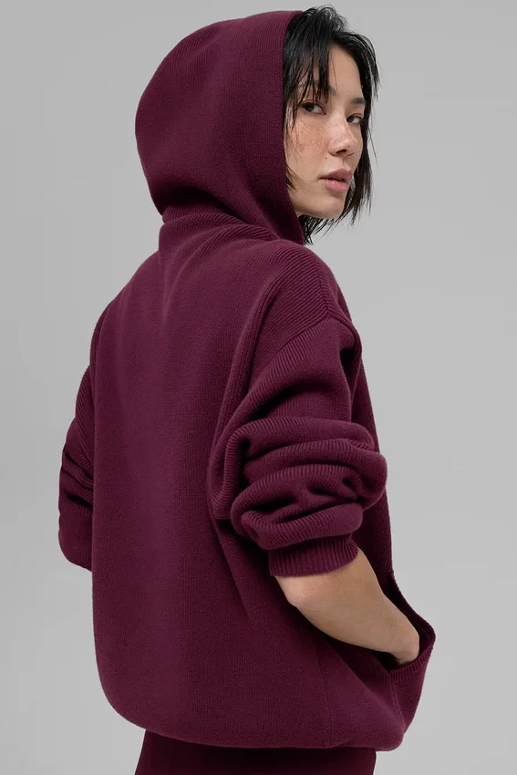 Maglione con cappuccio Scholar - Borgogna