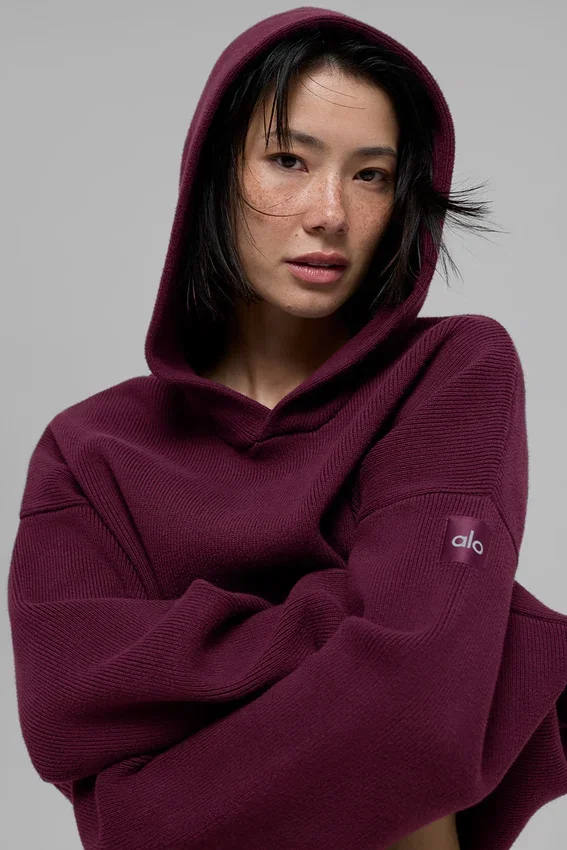 Maglione con cappuccio Scholar - Borgogna