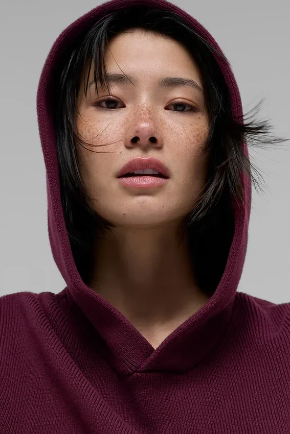Maglione con cappuccio Scholar - Borgogna
