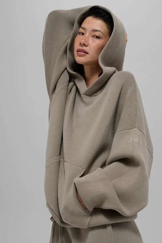 Maglione con cappuccio Scholar - Cacao chiaro