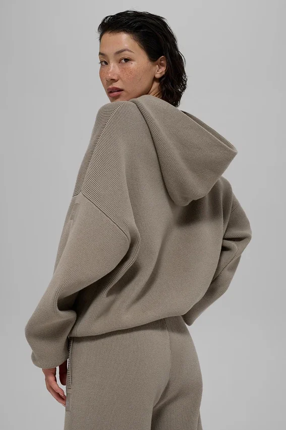 Maglione con cappuccio Scholar - Cacao chiaro