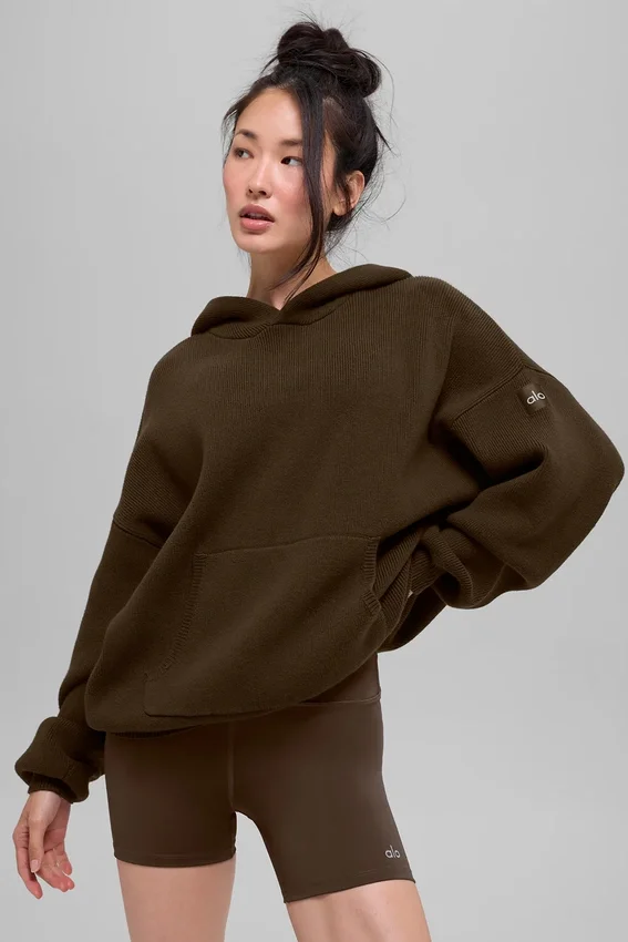 Maglione con cappuccio Scholar - Espresso