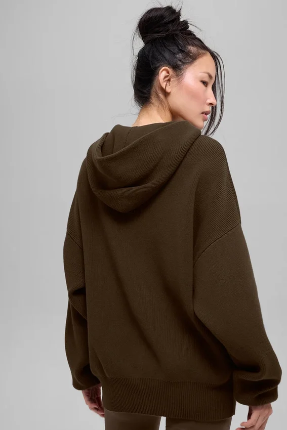 Maglione con cappuccio Scholar - Espresso